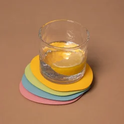4 sous verres organiques en acier blueberry soda 10x2cm Kiva - Metallbude