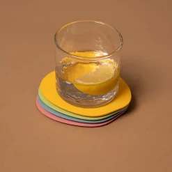 4 sous verres organiques en acier pink lemonade 10x2cm Kiva - Metallbude