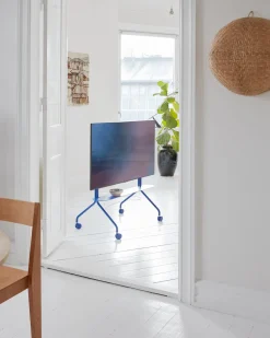 Support pour tv en métal bleu marine 107x78x54 cm Moon Rollin' - Pedestal