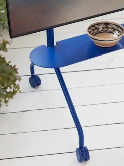 Support pour tv en métal bleu marine 107x78x54 cm Moon Rollin' - Pedestal