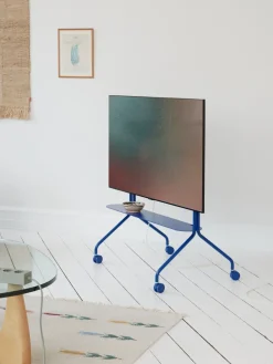 Support pour tv en métal bleu marine 107x78x54 cm Moon Rollin' - Pedestal