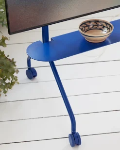 Support pour tv en métal bleu marine 107x78x54 cm Moon Rollin' - Pedestal