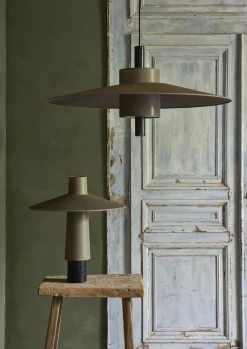 Suspension abat-jour en tissu tonka 95cm Thésée - Forestier