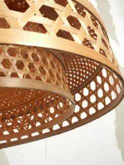 Suspension avec abat-jour en bambou naturel 60x18 cm Ubud - Good & Mojo