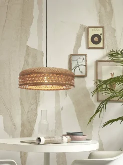 Suspension avec abat-jour en bambou naturel 60x18 cm Ubud - Good & Mojo