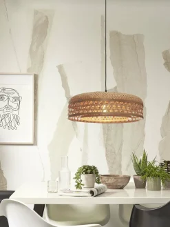 Suspension avec abat-jour en bambou naturel 60x18 cm Ubud - Good & Mojo