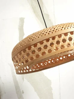 Suspension avec abat-jour en bambou naturel 60x18 cm Ubud - Good & Mojo