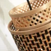 Suspension avec 2 abat-jours en bambou noir et naturel 25x35 cm Bhoutan - Good & Mojo