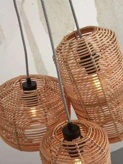 Suspension avec 3 abat-jours en rotin naturel 18x25 cm Tanami - Good & Mojo