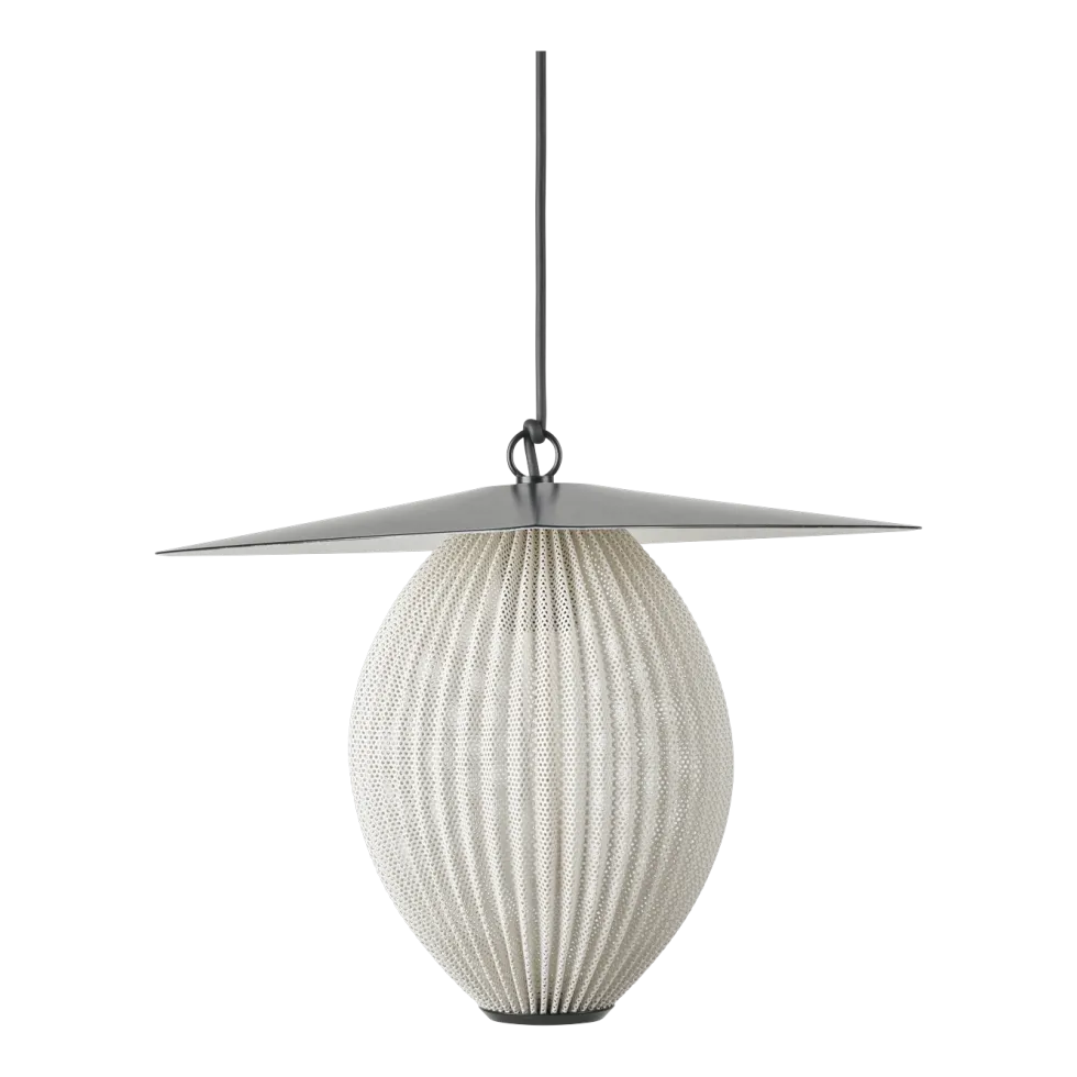Suspension de jardin blanc crème et base en métal noir 22 cm Satellite - Gubi