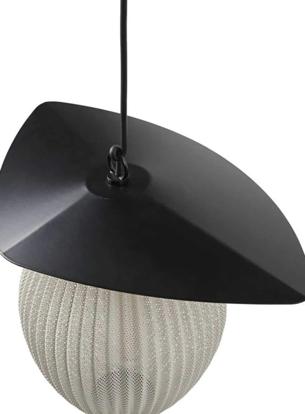 Suspension de jardin blanc crème et base en métal noir 22 cm Satellite - Gubi