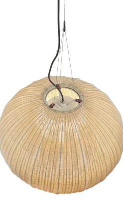 Suspension de jardin en aluminium blanc et abat-jour ivoire 72cm Garota S/02 - Bover