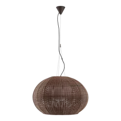 Suspension de jardin led dimmable en aluminium graphite et abat-jour marron 72cm Garota S/02 - Bover