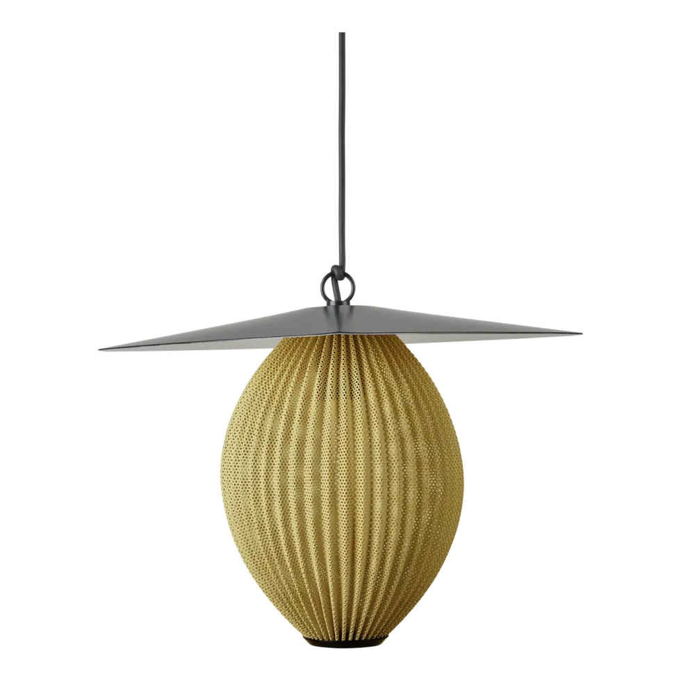 Suspension de jardin moutarde doré et base en métal noir 22 cm Satellite - Gubi