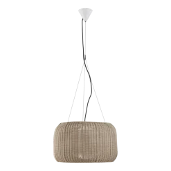 Suspension en aluminium blanc et abat-jour beige clair 50x237cm Fora - Bover