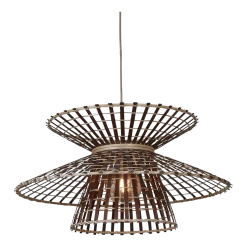 Suspension en bambou abat-jour naturel et marron 57x27cm Machu Picchu - Good & Mojo