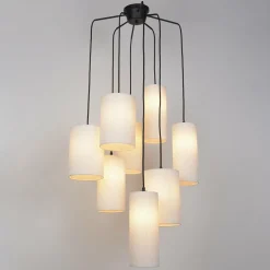 Suspension en grappe 8 lumières en métal et en tissu Cosiness - Market set