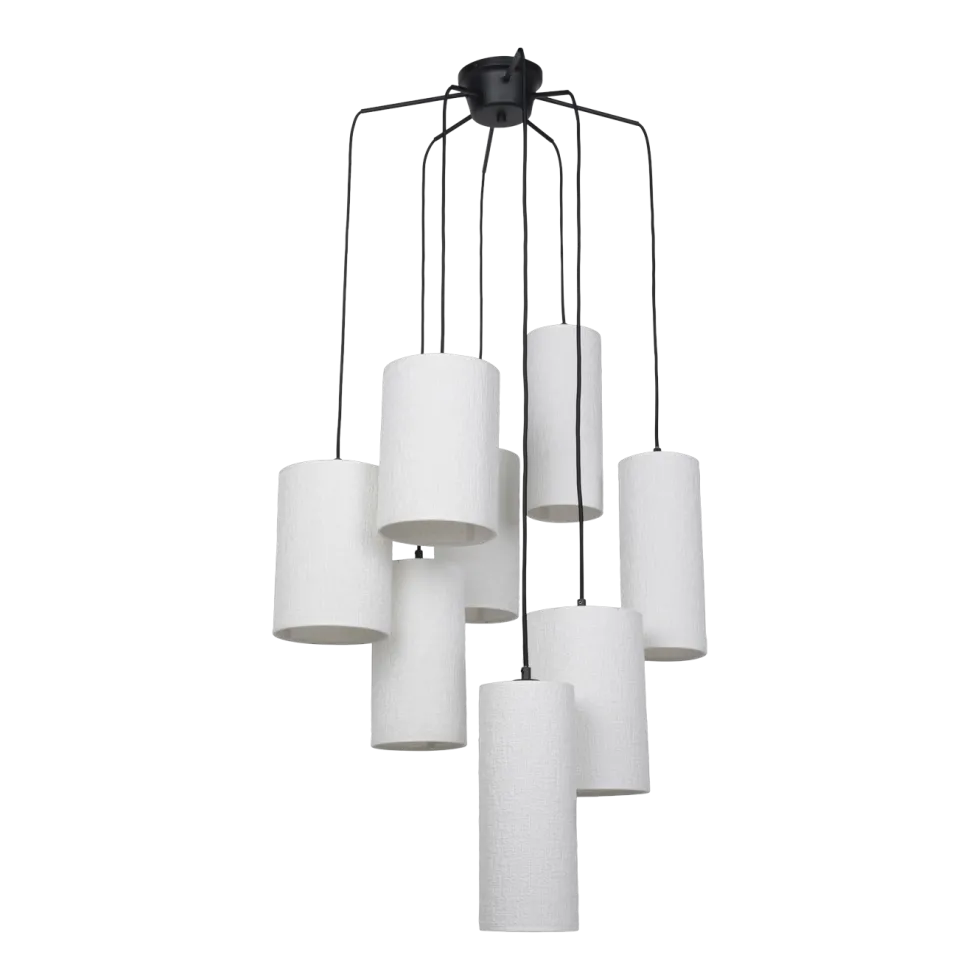 Suspension en grappe 8 lumières en métal et en tissu Cosiness - Market set