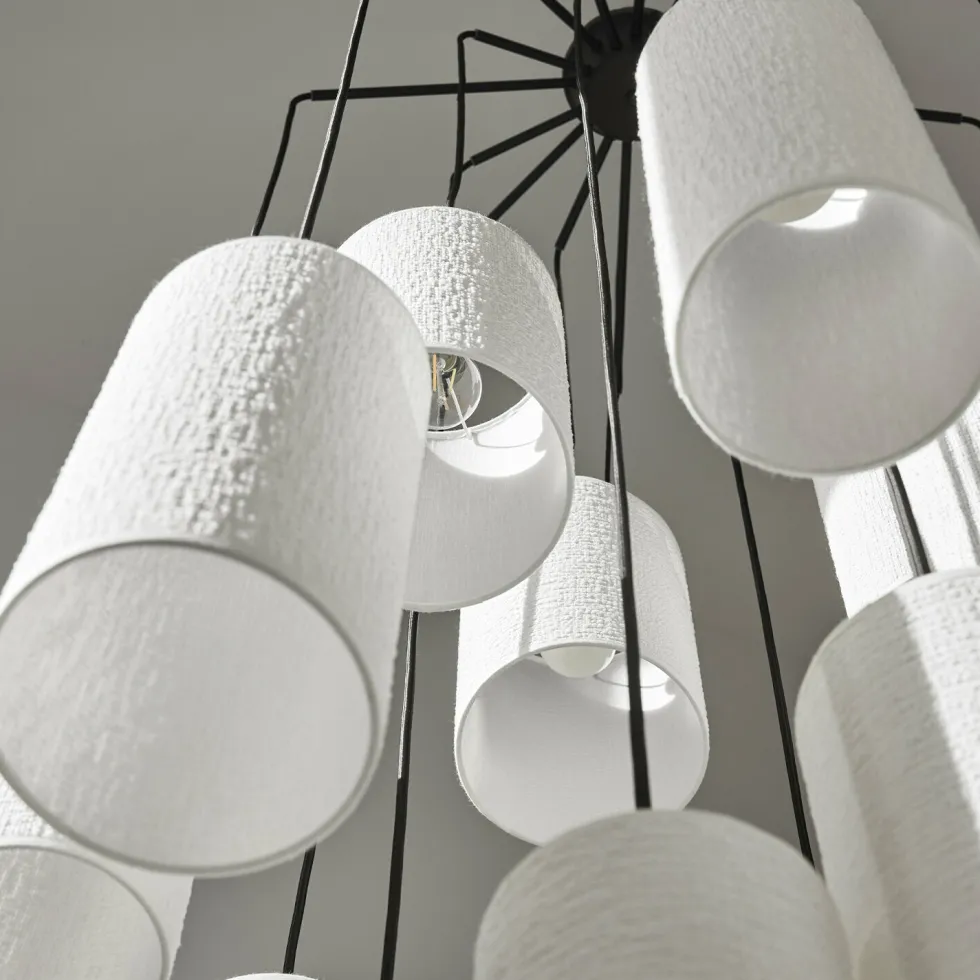 Suspension en grappe 16 lumières en métal et en tissu Cosiness - Market set