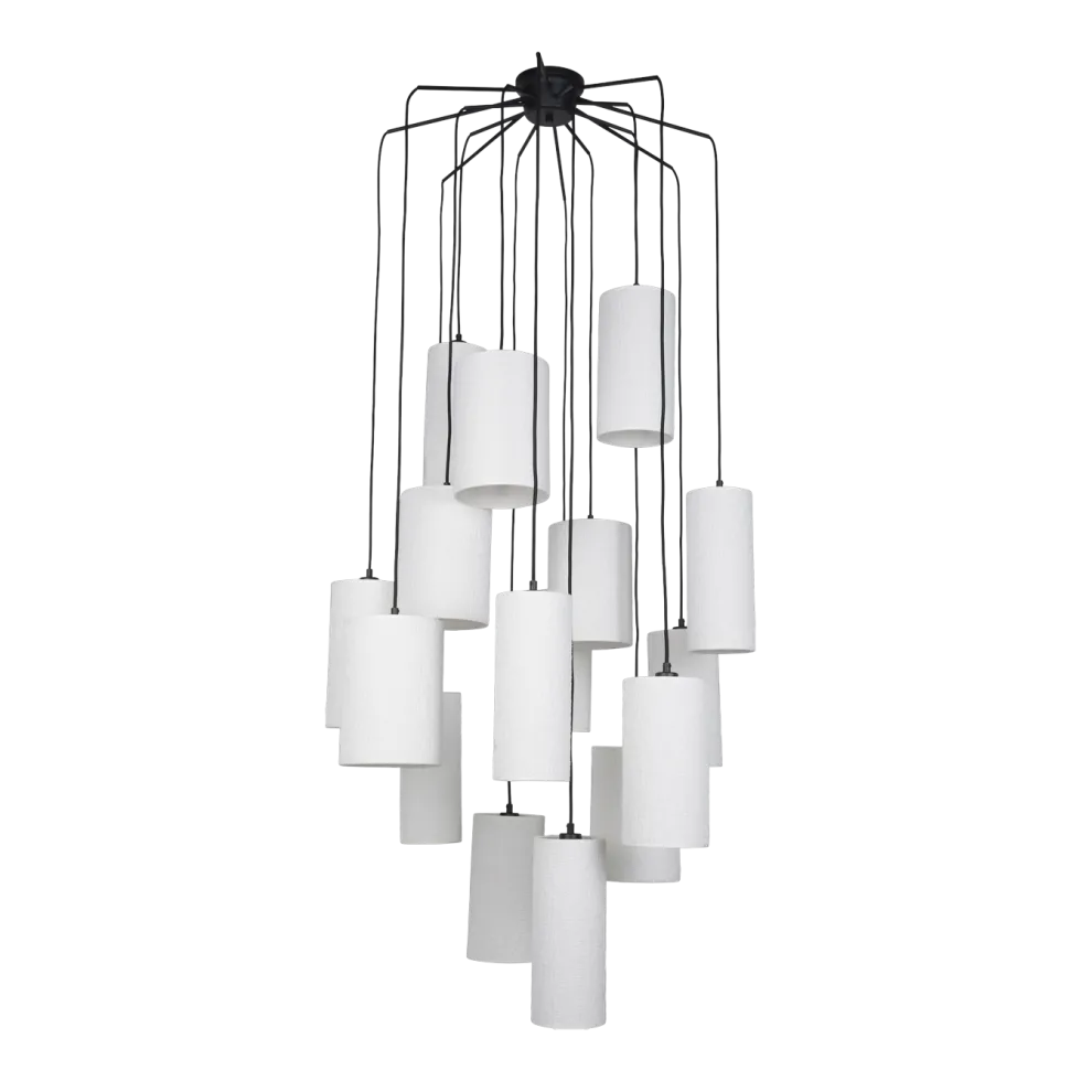 Suspension en grappe 16 lumières en métal et en tissu Cosiness - Market set