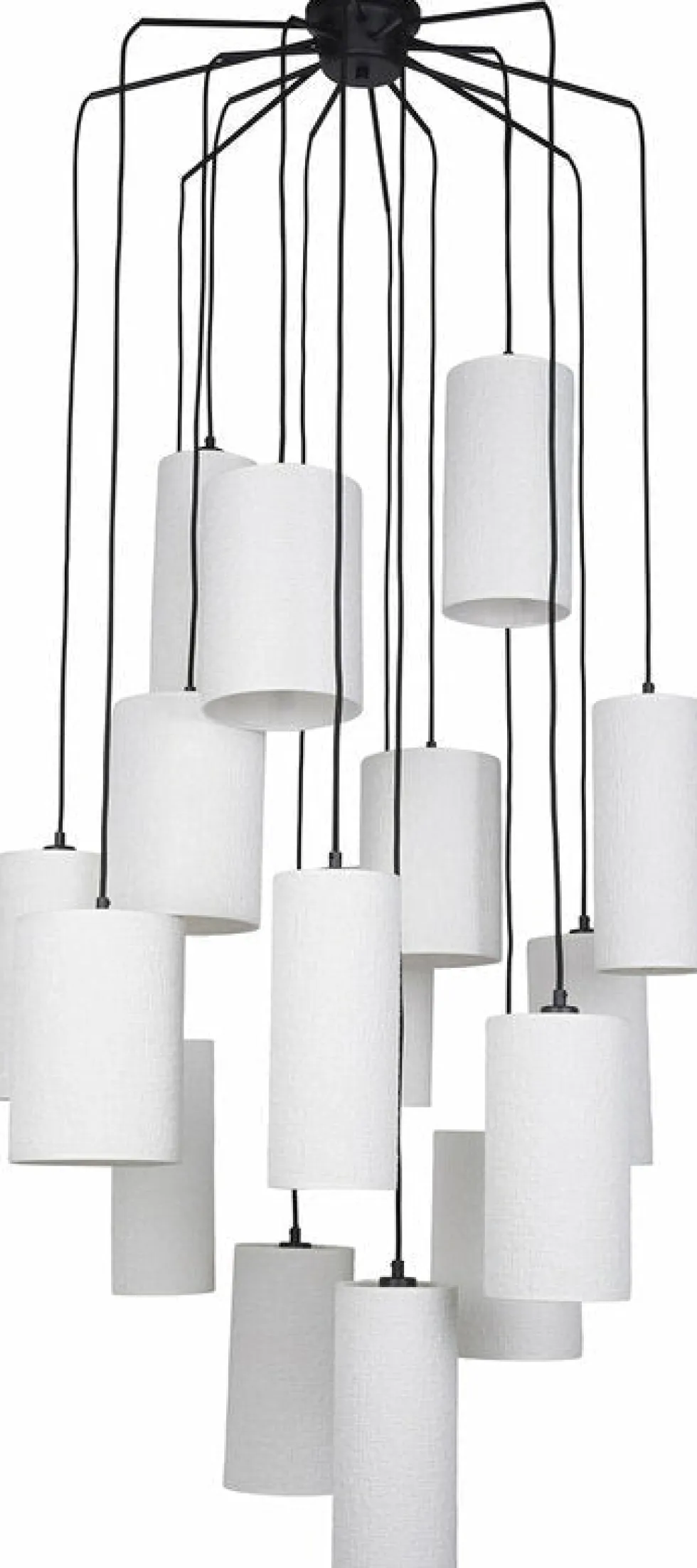Suspension en grappe 16 lumières en métal et en tissu Cosiness - Market set