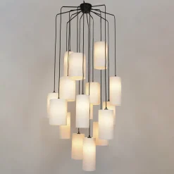 Suspension en grappe 16 lumières en métal et en tissu Cosiness - Market set