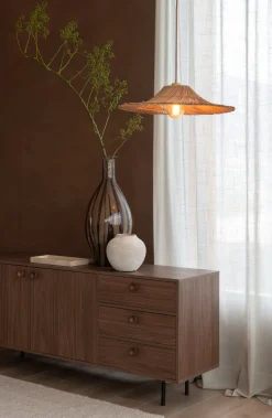 Suspension en rotin et abat-jour naturel 53x11cm Cancun - Good & Mojo