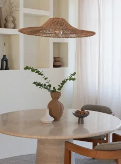 Suspension en rotin et abat-jour naturel 53x11cm Cancun - Good & Mojo