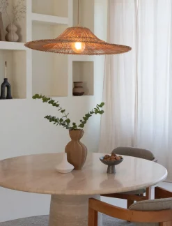 Suspension en rotin et abat-jour naturel 53x11cm Cancun - Good & Mojo