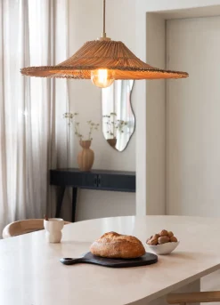 Suspension en rotin et abat-jour naturel 53x11cm Cancun - Good & Mojo