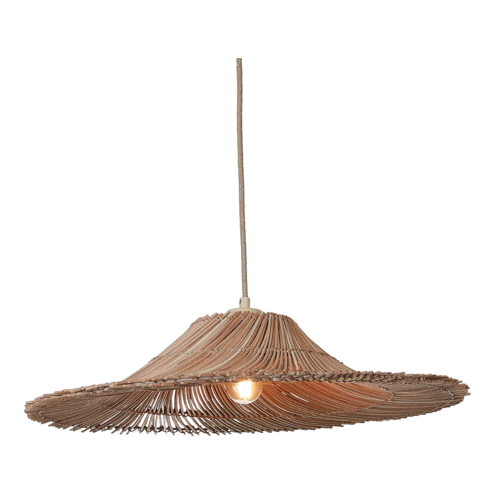 Suspension en rotin et abat-jour naturel 53x11cm Cancun - Good & Mojo