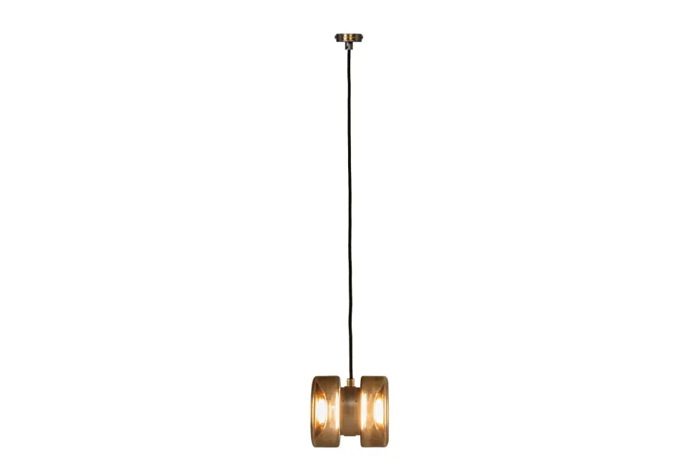 Suspension en verre fumé et bronze 17x15cm Alma - Versmissen