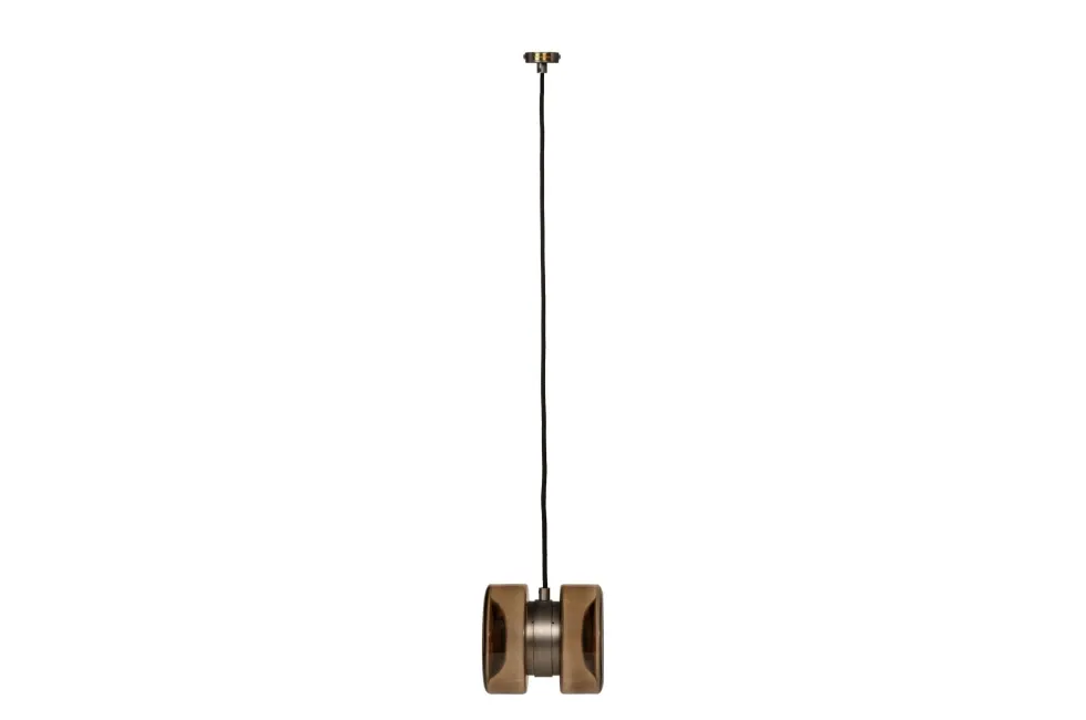 Suspension en verre fumé et bronze 17x15cm Alma - Versmissen