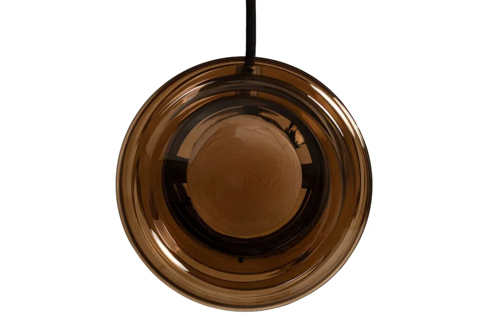 Suspension en verre fumé et bronze 17x15cm Alma - Versmissen