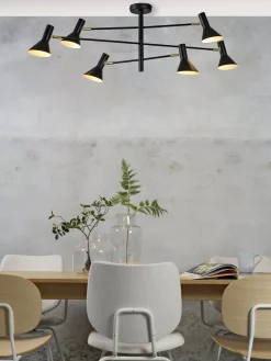 Suspension noire ajustable 6 lampes Izmir - It's about Romi