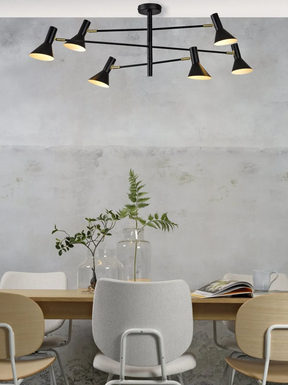 Suspension noire ajustable 6 lampes Izmir - It's about Romi
