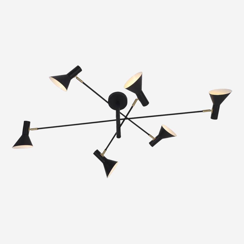 Suspension noire ajustable 6 lampes Izmir - It's about Romi
