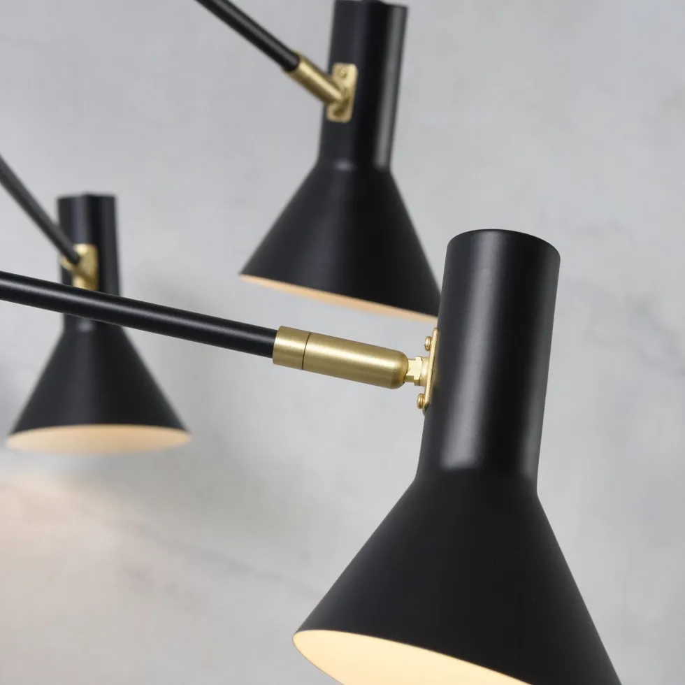 Suspension noire ajustable 6 lampes Izmir - It's about Romi