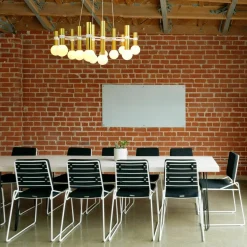 Suspension or et verre opaque Louise 12 - Elements Lighting