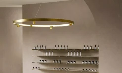Suspension ronde 100 cm en métal bronze Arena - Panzeri