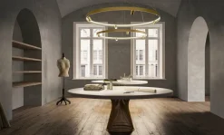 Suspension ronde 100 cm en métal bronze Arena - Panzeri