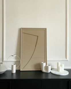 Tableau en bois beige gris 80 cm Arch - Likya