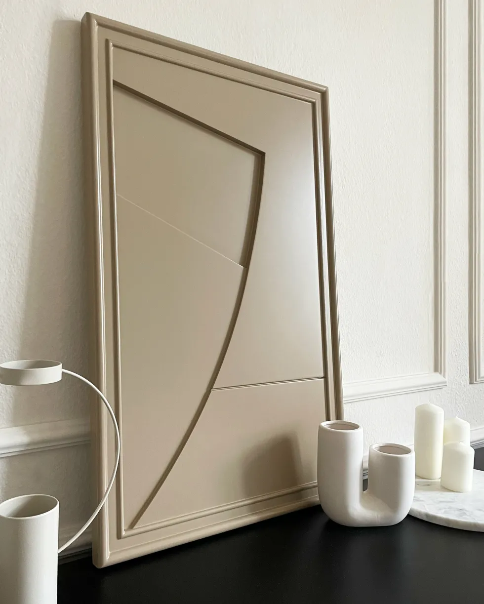 Tableau en bois beige gris 80 cm Arch - Likya