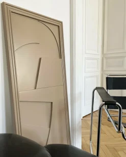 Tableau en bois beige gris 45 x 115 cm Verto - Likya