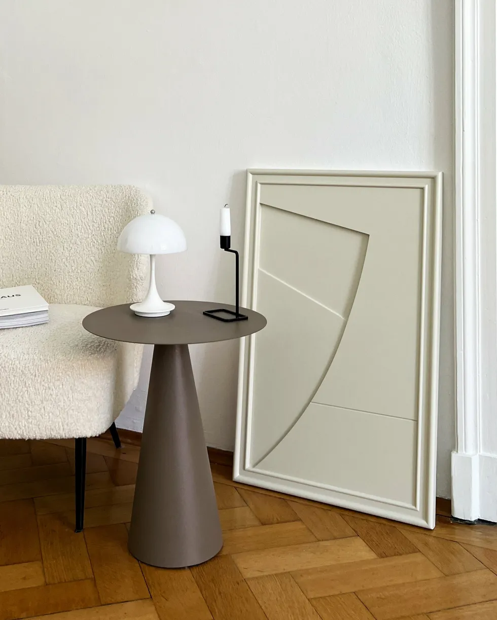 Tableau en bois blanc oyster 80 cm Arch - Likya