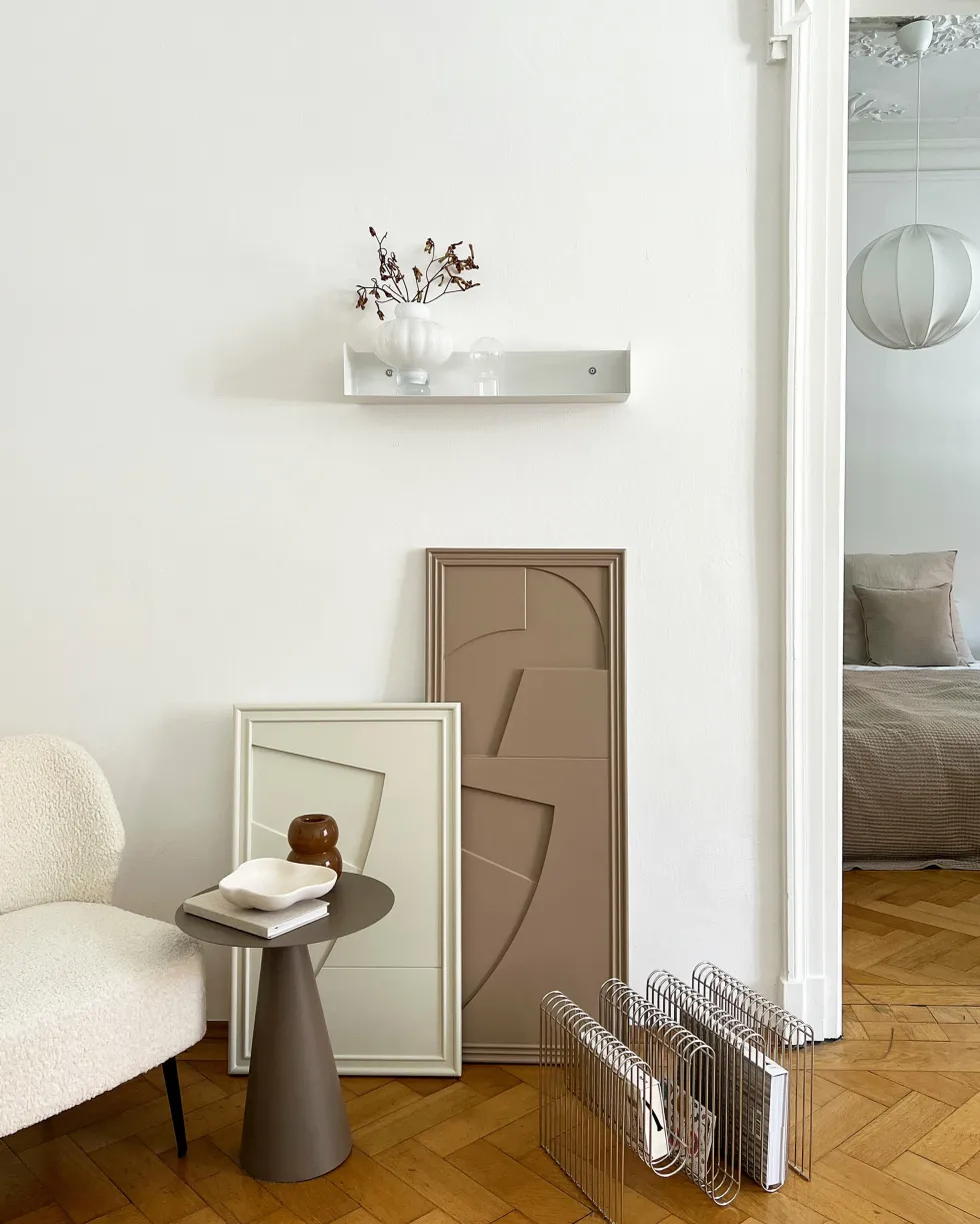 Tableau en bois blanc oyster 80 cm Arch - Likya