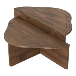 Table basse assymétrique en bois foncé 90x40x45cm Altopiano - Home Design