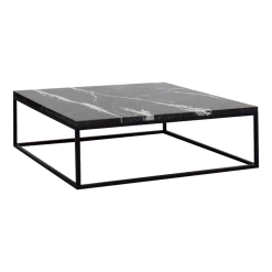 Table basse carrée en acier et marbre nero marquina Dione - Un’common