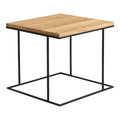 Table basse carré en métal chêne massif Walt - Custom Form