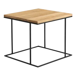 Table basse carré en métal noir plateau en plaqué bois Walt - Custom Form